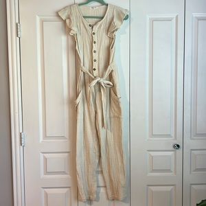 Linen beige jumpsuit